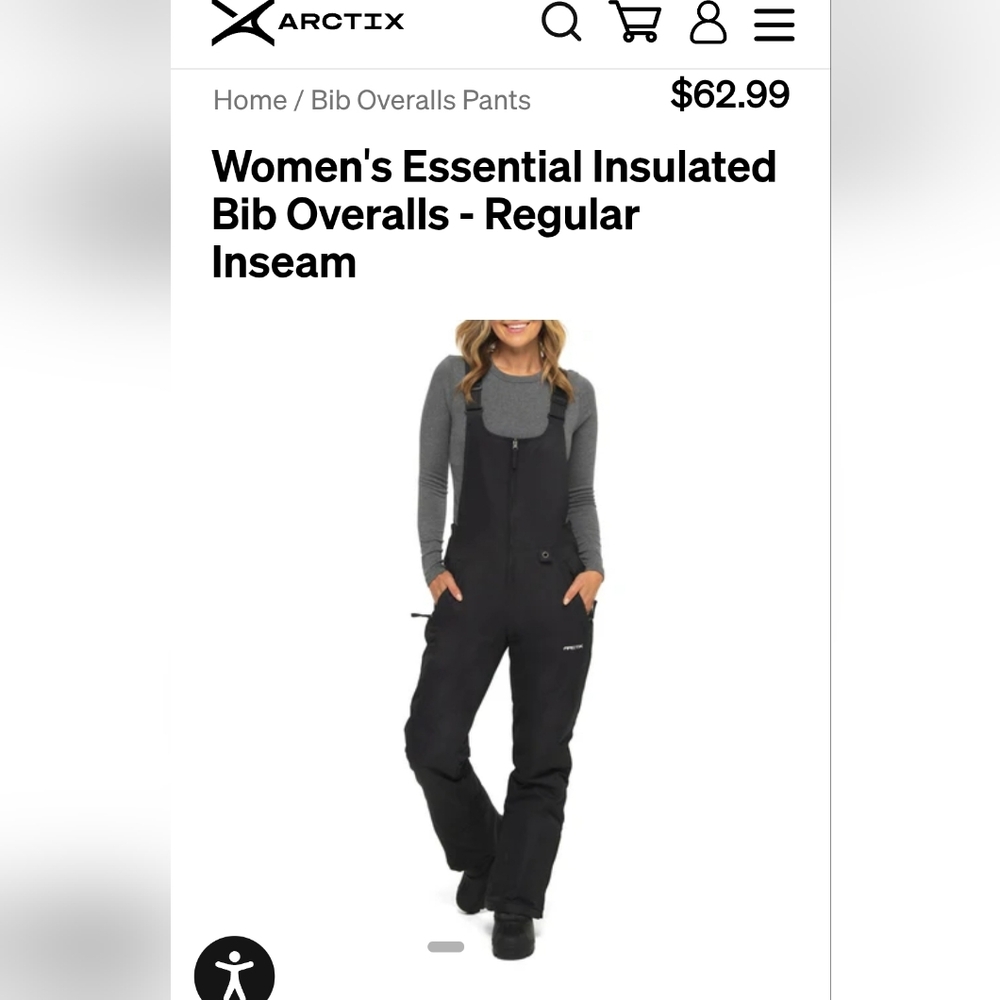 Arctix Essential Insulated Winter Sports Ski Bib Overalls 2X Inseam 31" NEW - Picture 16 of 16